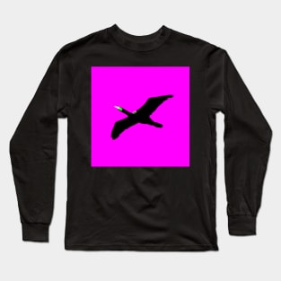 Flight of the Cormorant in the Pink Sky! Long Sleeve T-Shirt